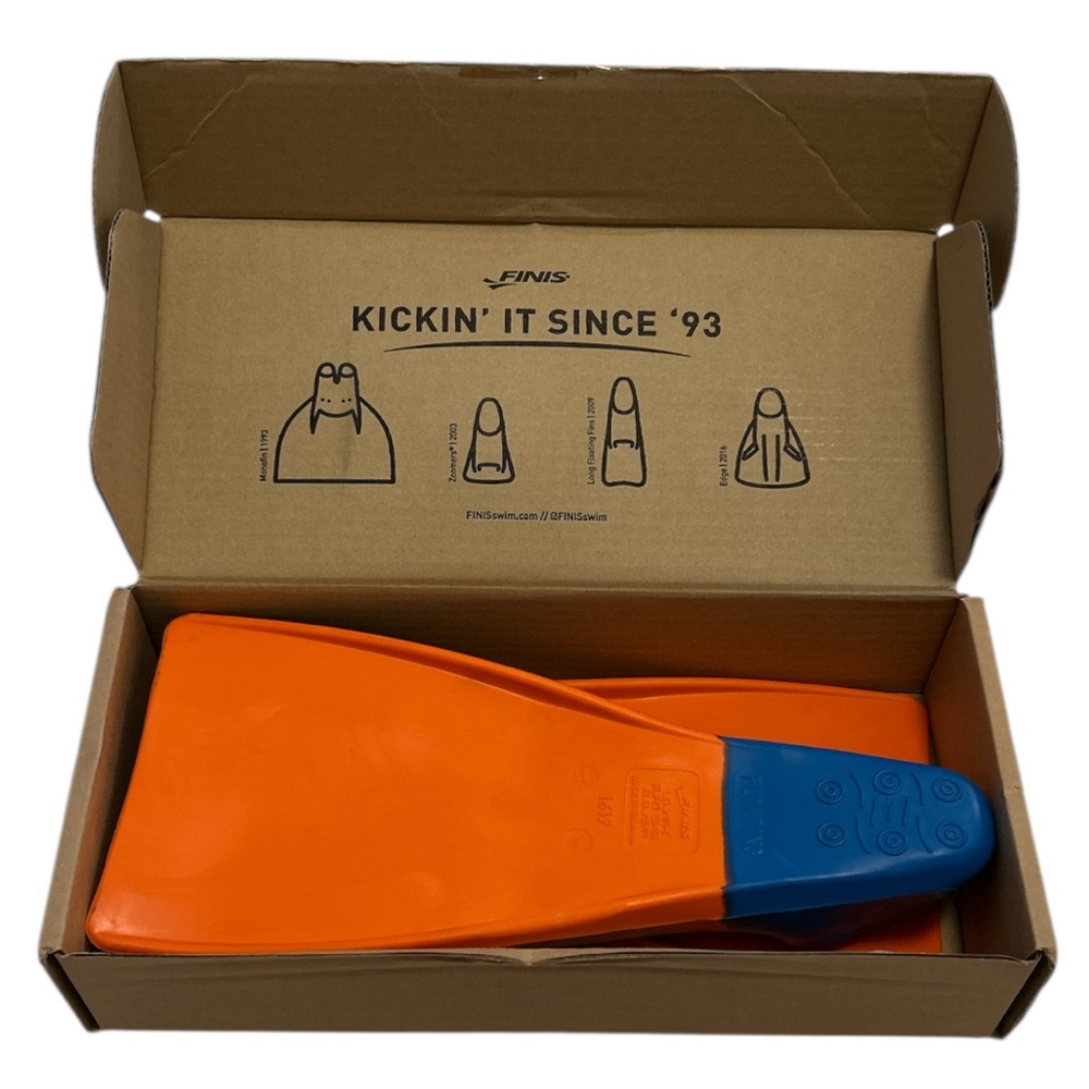 FINIS Kids Swim Fins - Blue and Orange Us Jr 11-1(size 2-3),EU 29-33 - Picture 4 of 4